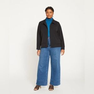 Universal Standard Black Tailored Zip Jacket. XS (10/12) NWT